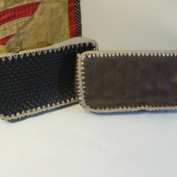 Lot of 2 Handmade Brown Ladies or Mens Pouches Make-up Cases Wallet - Picture 9 of 9